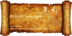 Miklóska Ada névjegykártya